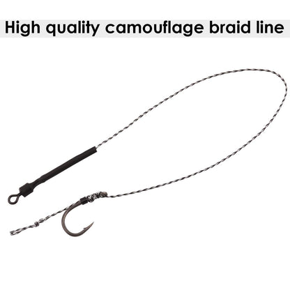 Luroad Carp Fishing Hair Rigs, 20 Pcs Curved Barbed Carp Hook Anti-Tangle Swivel Braided Thread line with 3 Card Boilie Bait Stops Dumbell Stoppers and Stringer Needle, Size 2 4 6 8
