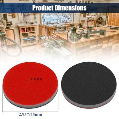 20 Pcs 800 Grit Sanding Sponge Discs, Hook and Loop Sanding Block Wet Dry Sandpaper Sponge Discs, Soft Foam Sanding Pads Washable & Reusable Sand Block for Metal Wood Polishing (800 Grit)