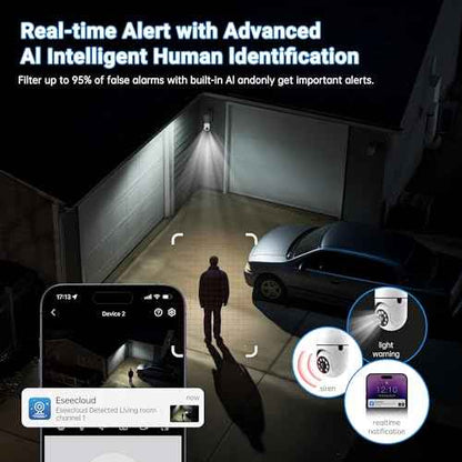 Light Bulb Security Camera -5G& 2.4GHz WiFi Camera Outdoor Wireless Motion Detection and Alarm,Two-Way Talk,Color Night Vision,Human Detection, Light Socket Camera Compatible with Alexa,2 Pack
