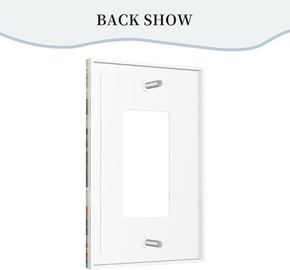 Asian Palace Traditional Bridge Cherry Blossoms Single Decora Outlet Wall Plate 1 Gang Rocker Decorative Switchplate Faceplate GFCI Light Switch Covers for Home Living Decor