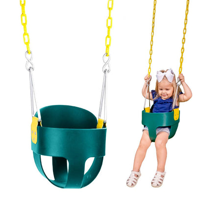 Squirrel Products High Back Full Bucket Toddler Swing Seat, Green