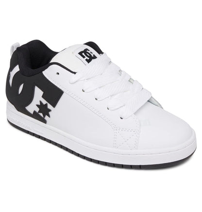 DC Mens Court Graffik Skate Shoe, White/Black/Black,11