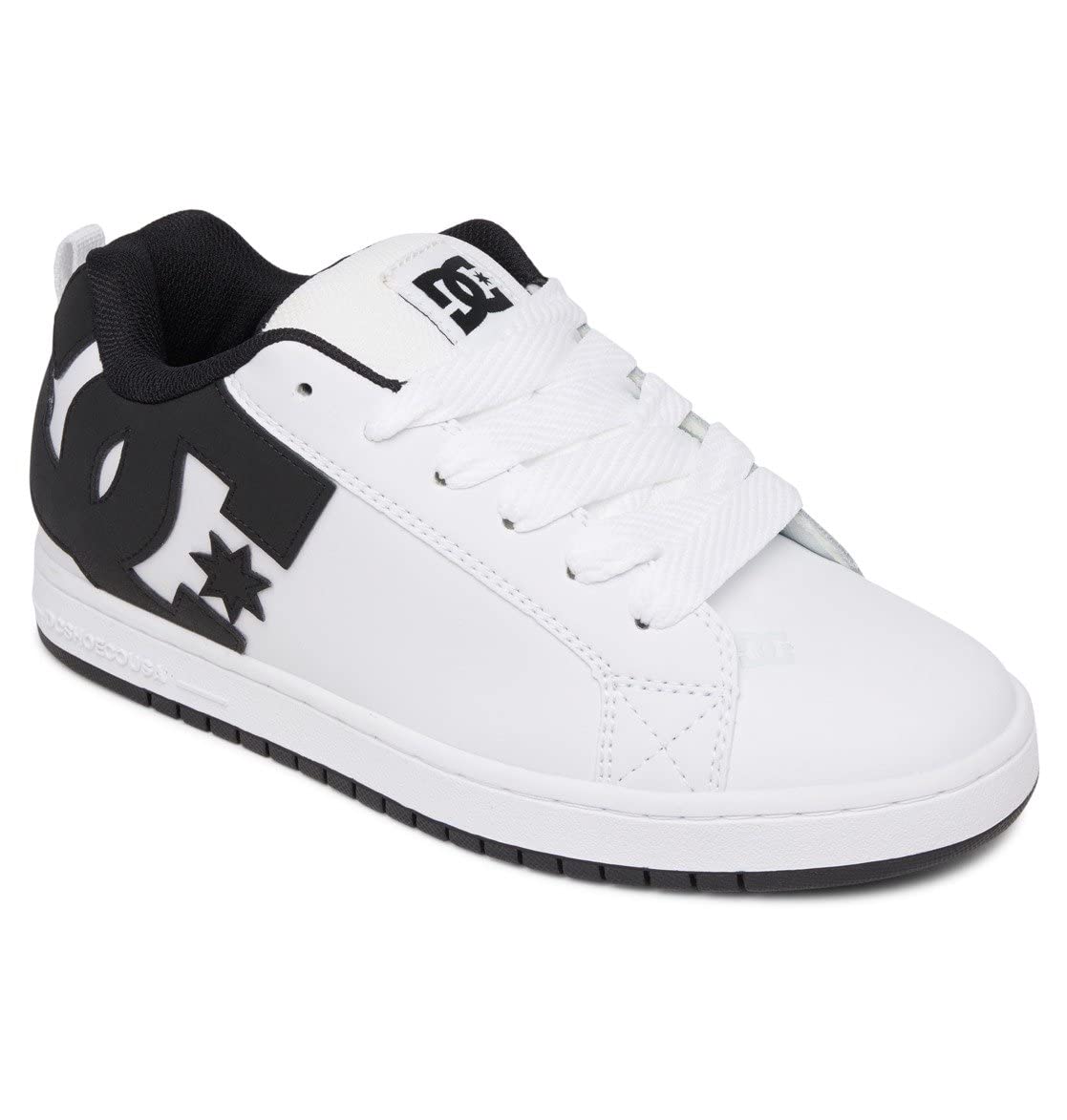 DC mens Court Graffik Casual Skate Shoe, White/Black/Black, 6.5 US
