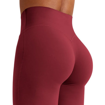 YEOREO Workout Leggings Womens No Front Seam Straight Leggings 33" High Waist Buttery Eddiy Gym Yoga Pants Ancora Red XL