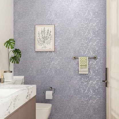 CRE8TIVE Metallic Silver Silk Wallpaper Peel and Stick Textured Embossed Silver Grey Contact Paper for Cabinets Drawers 12"x80" Self Adhesive Removable Wallpaper for Kitchen Appliances Bathroom Walls