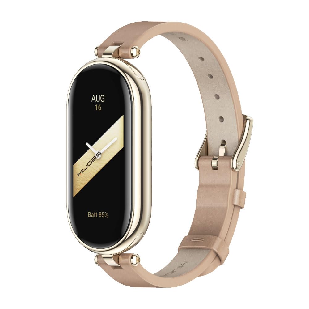 MIJOBS Strap for Xiaomi Mi Band 10/9/8 Genuine Leather Replacement Straps for Mi Fit Band 9 Breathable SmartWatch Straps Wristband Bracelet