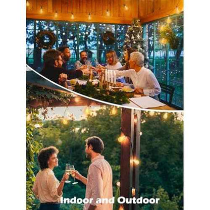 DAMAING 200FT LED Outdoor String Lights with 100+5 Shatterproof Edison LED Bulbs A39, Waterproof Commercial Grade Patio String Lights for Outside Porch Backyard Garden Deck Decor, 2200K Dimmable