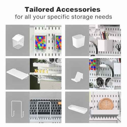 Keepo Pegboard Combination Kit, Pegboards and Accessories Modular Hanging for Wall Organizer, Crafts Organization, Ornaments Display, Nursery Storage, Peg Board (White, 33¡ȡ¿22¡È)
