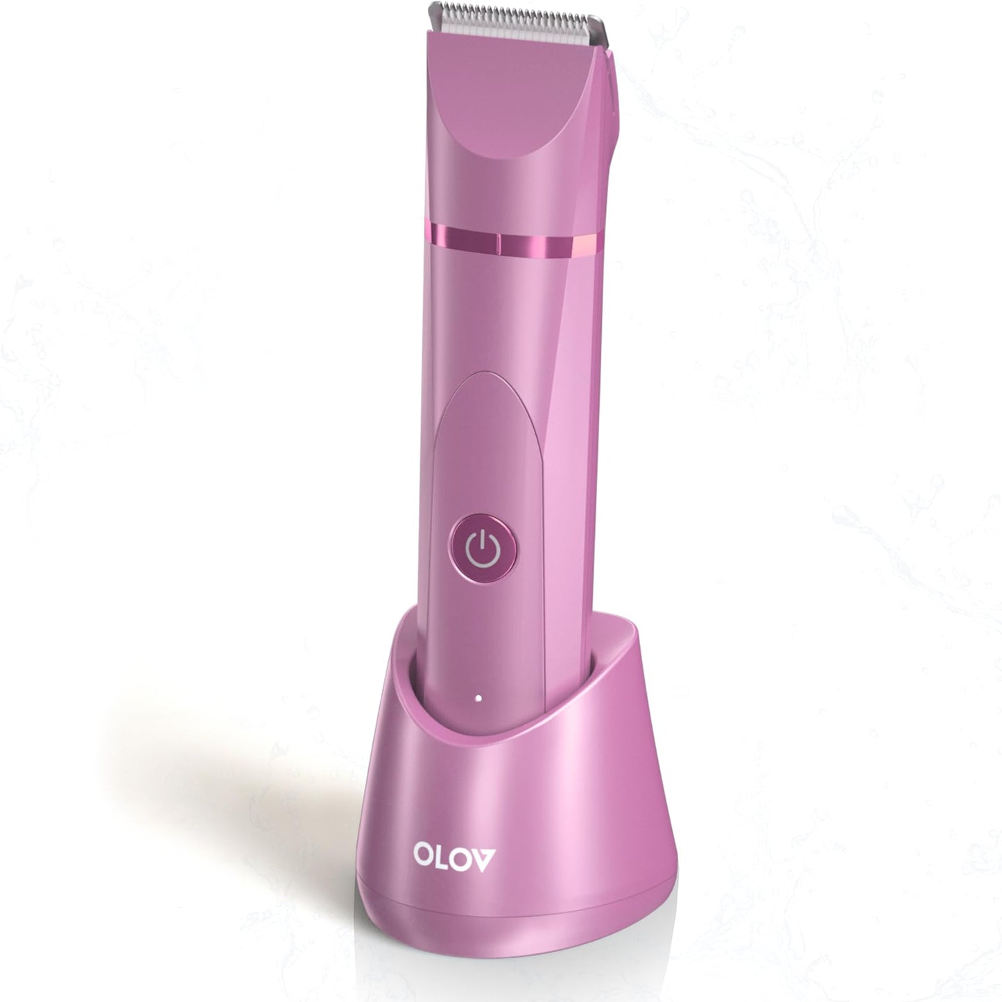 OLOV Electric Body Hair Trimmer - Groin Trimmer for Men - Bikini Trimmer Women - Wet/Dry Shaver Groomer, Replaceable Ceramic Blade Heads, USB Recharge Dock, Waterproof Hygiene Razor,Black