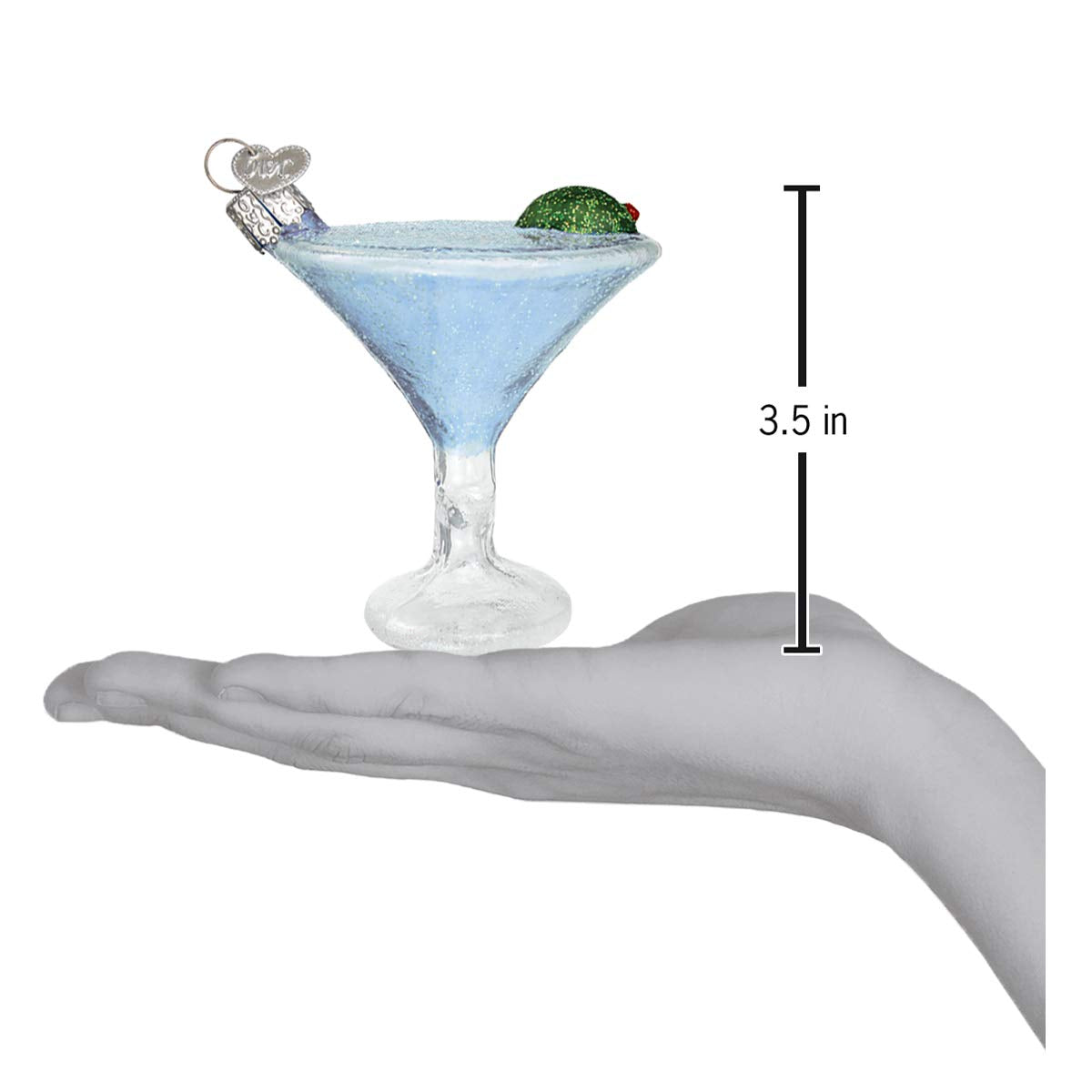 Old World Christmas Martini Glass Blown Ornament for Christmas Tree, Handcrafted Holiday Decoration, Adult Beverages Collection