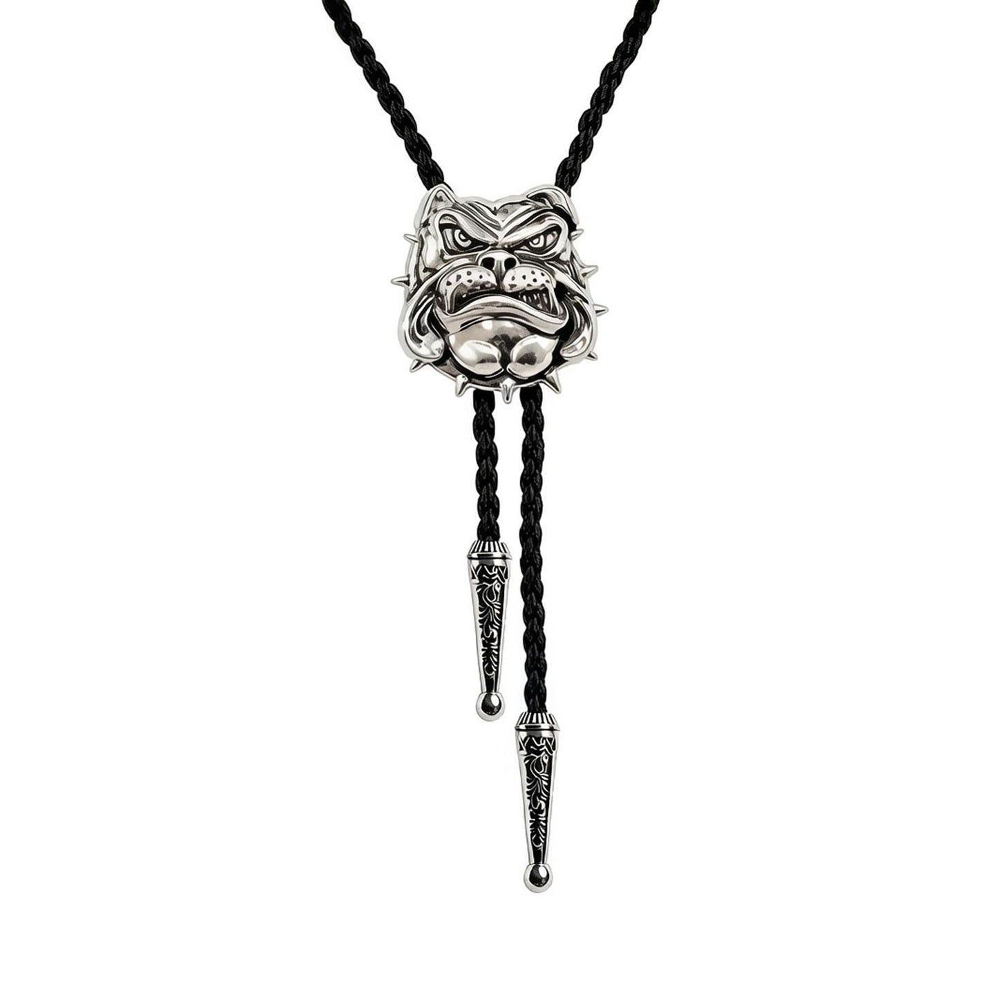 JPJZY BRBAM Retro 3D Animal Pendant Bolo Tie Western Cowboy Leather Bolo Necktie for Men's Accessories Collection (Dog - Silver)