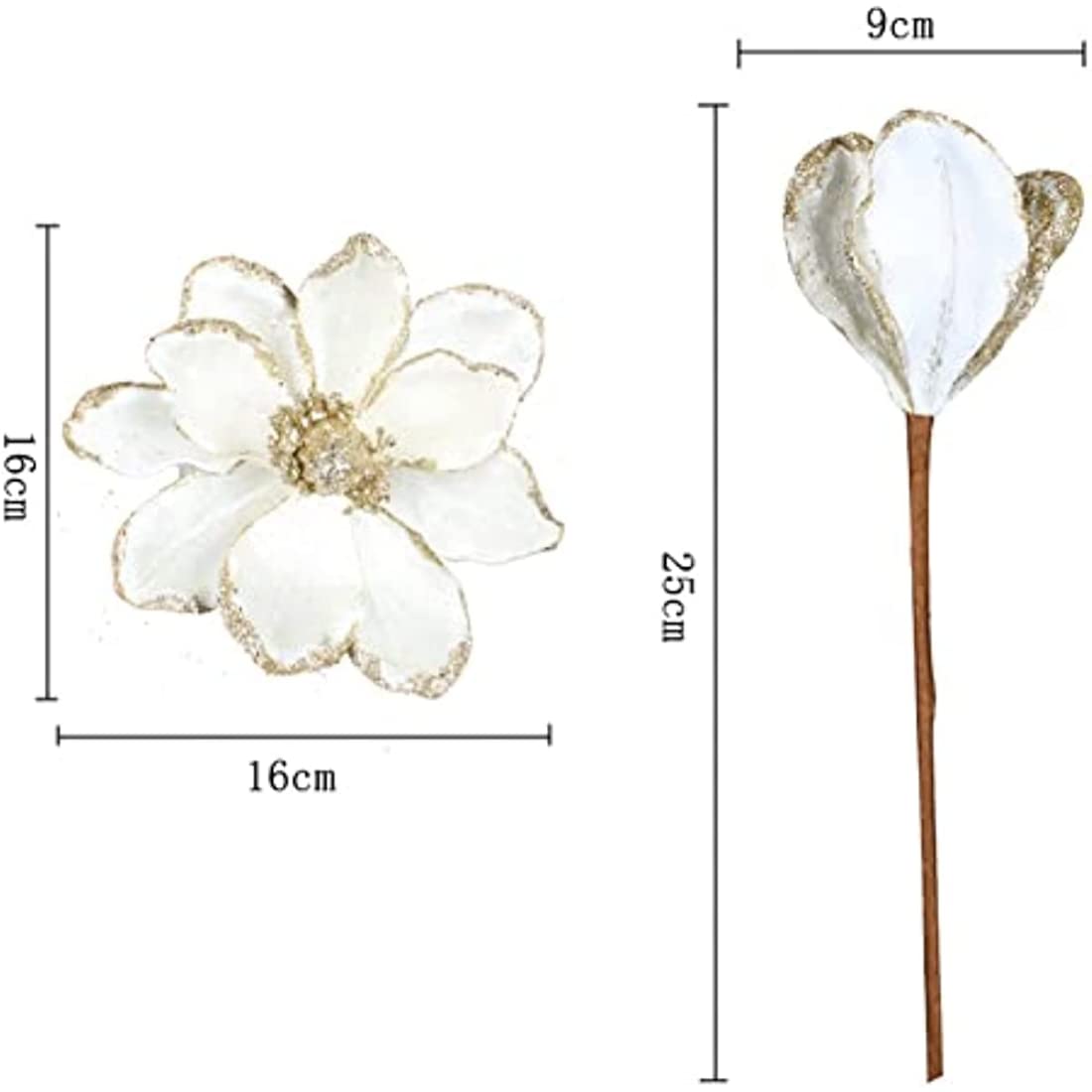 JAIJY 12 Pcs Christmas Tree 10.6 Inches Fake Flower Artificial Flowers Xmas New Year Floral DIY Wedding Party Bouquets Decor