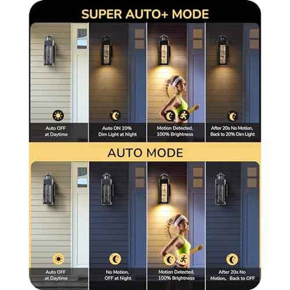 EDISHINE Motion Sensor Outdoor Wall Lights, Dusk to Dawn Exterior Lighting Fixture with Crystal Bubble Glass, LED Outdoor Porch Light Wall Mount, Outside Wall Sconce Lantern for Front Door 1100 Lumen