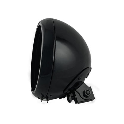 FATECIM 7in Round Motorcycle Headlight Bucket Heavy Duty Gloss Black FTC-1057