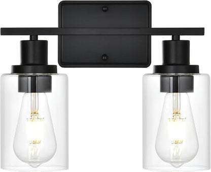 2-Light Bathroom Light Fixtures,Modern Black Bathroom Vanity Light,Bathroom Lighting Fixtures Over Mirror,Black Wall Lamp for Bedroom,Wall Lights for Living Room,Hallway