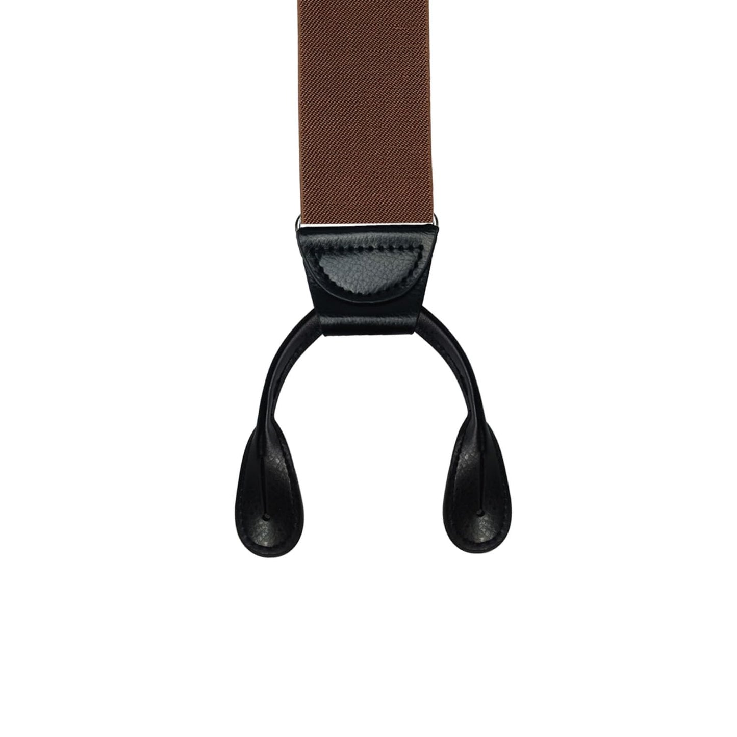 AmazingSky Men's 2" Wide Y-Back Adjustable Elastic Button End Suspenders,Tuxedo Braces for big and tall with 52" Length,Camel