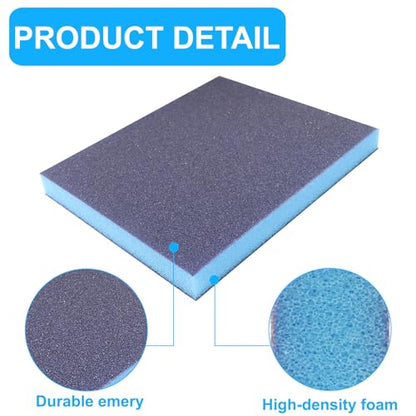 16 Pack Sanding Sponge, 120 Grit Washable and Reusable Sanding Blocks for Wood, Metal, Drywall, and More, Ideal for Flat and Irregular Surfaces, Robust and Versatile for Wet or Dry Use