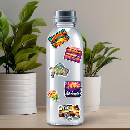 California State Travel Stickers 50 Pieces Vinyl Waterproof Decal for Laptop Water Bottle Phone Car Window Bike Motorcycle Stakeboard Scrapbook CA Sticker Gifts