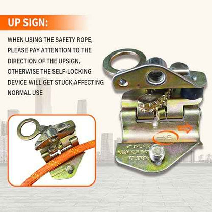 Rope Grab Fall Protection-Auto Locking Rope Grabs Fall Arrester,Used with 5/8¡± Lifeline Rope for Construction,Climbing, Fall-Protection Comply,Aerial Work