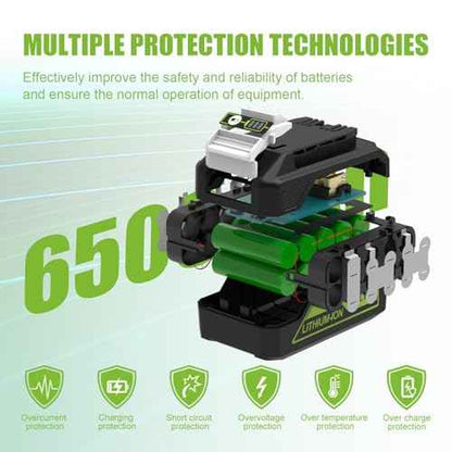 6500mAh 29842 29852 Replacement for Greenworks 24V Battery and Charger for Greenworks 24V Cordless Tools