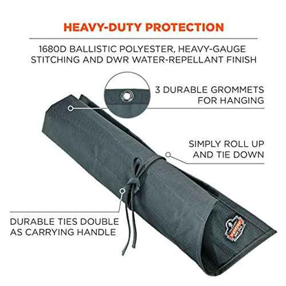 Arsenal 5872 Wrench Roll-Up Pouch, Tall, 14-Pockets, Gray