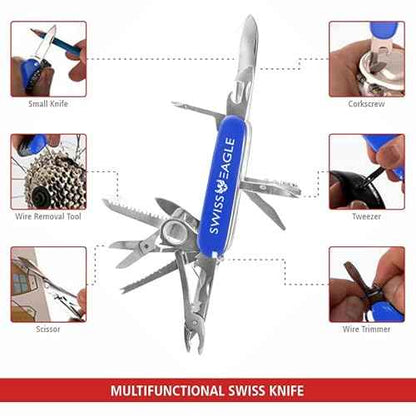 Swiss Eagle Premium Quality Knife Classic Multi Tool Pocket Knife for Men - 30 Tools in your Pocket - navaja suiza
