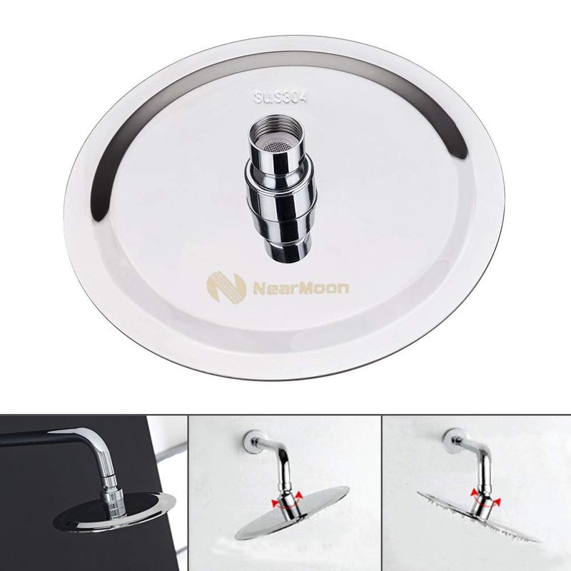 NearMoon Rain Shower Head, Ultra-Thin Design-Pressure Boosting, Awesome Some Experience, High Flow Stainless Steel Rainfall Head (8 Inch,Chrome Finish)