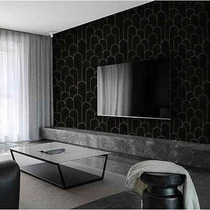 Peel and Stick Wallpaper Black Wallpaper Marble Pattern Removable Black Geometric Contact Paper Waterproof Self-Adhesive Black Wallpaper for Wall Cabinets Countertops Covering Viny Film 118"x17.3"