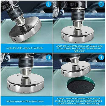 7-1/4 Inch Diamond Drill Bits, Glass Tile Hole Saw, Suitable for Ceramic, Glass, Tile, Porcelain, Marble