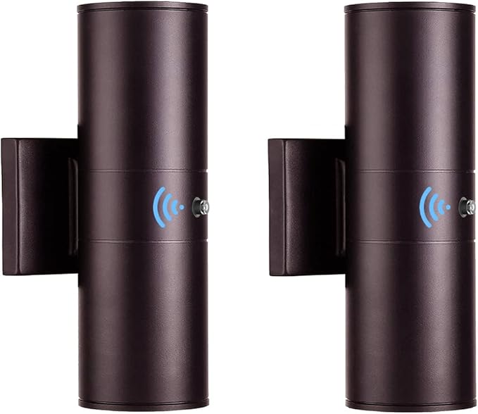 Tipace Oil Rubbed Bronze Sensor Modern Outdoor Porch Lights 2 Pack Brown Dusk to Dawn Outdoor Wall Sconce, Exterior Wall Light Fixtures for Courtyard,entryway,Garage (Bulbs Not Included)