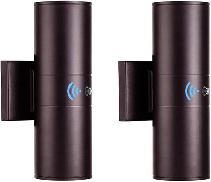 Tipace Oil Rubbed Bronze Sensor Modern Outdoor Porch Lights 2 Pack Brown Dusk to Dawn Outdoor Wall Sconce, Exterior Wall Light Fixtures for Courtyard,entryway,Garage (Bulbs Not Included)