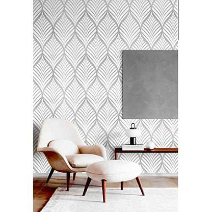 Silver & White Leaves Peel and Stick Wallpaper Texture Contact Paper Self Adhesive Leaf Stick on Removable Vinyl Roll for Home Decorative 17.7''x118''