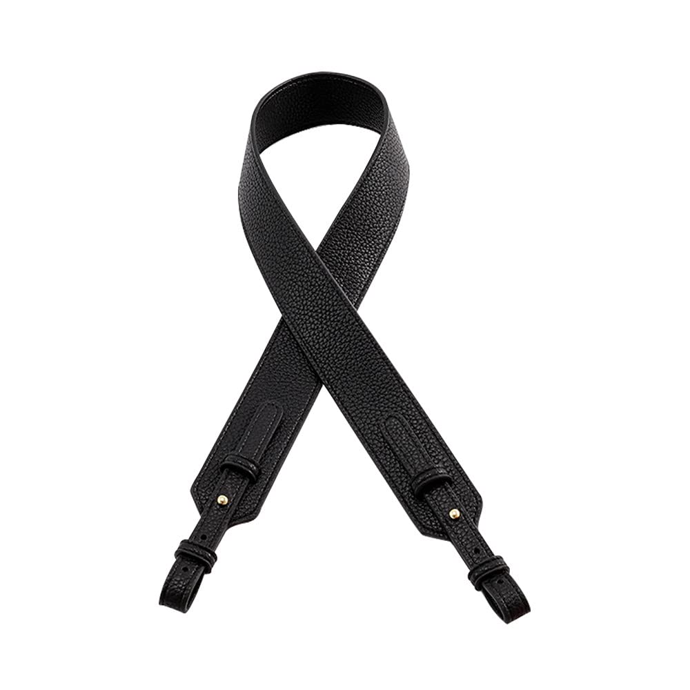 MOISTRI Grain Leather Purse Strap Adjustable Crossbody Replacement Straps for Handbags Monk Head Screws Detachable Gold Clasps Long Black