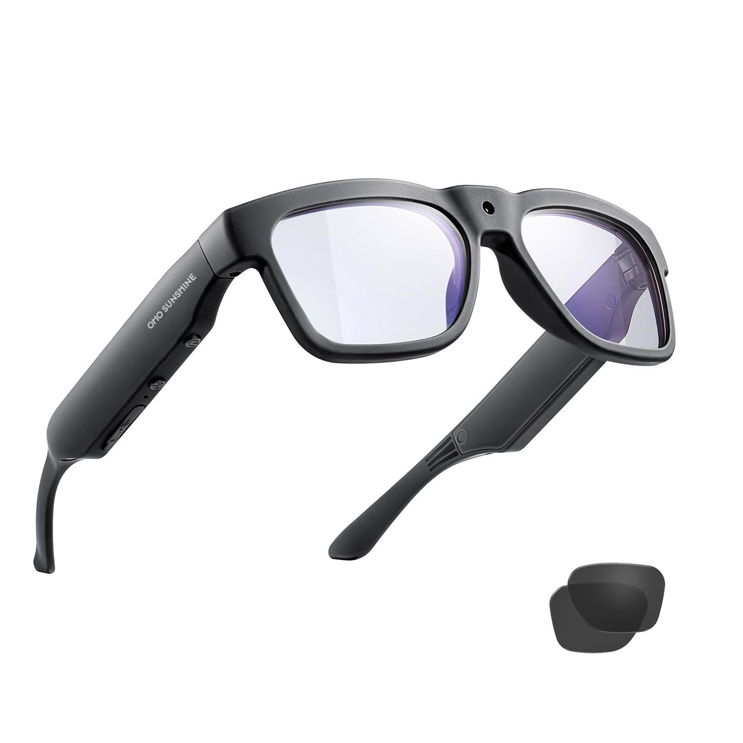 OhO Smart Glasses with Full HD Camera & Open Ear Bluetooth Speaker Headphone,Built in Memory,for Men Women