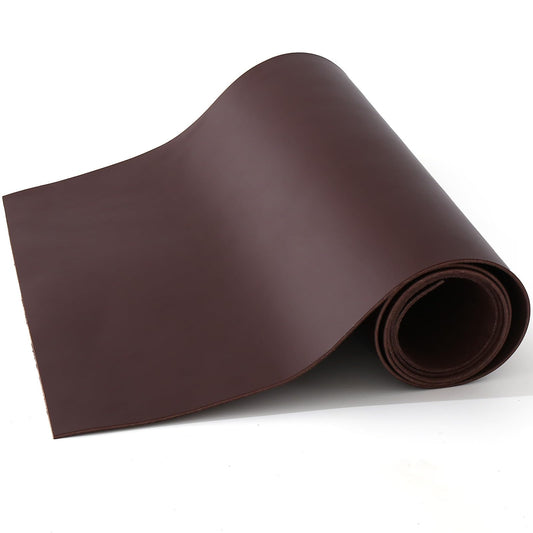 Large Size 17"x70" Leather, Cowhide Veg Tan Leather for Leather Belt Bag Strap Craft Shoe Making Wallet, 2.5mm Thick Full Penetration Dyeing Coffee
