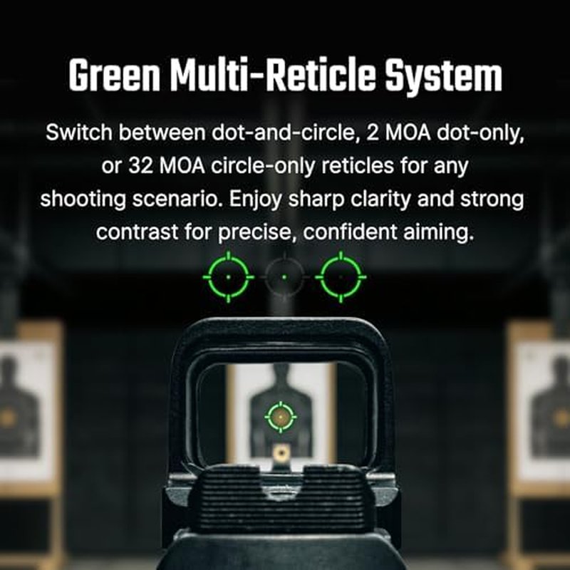 OSIGHT SE 2 MOA Dot & 32 MOA Circle | Dual Reticle Green Dot Sight for RMSc Footprint