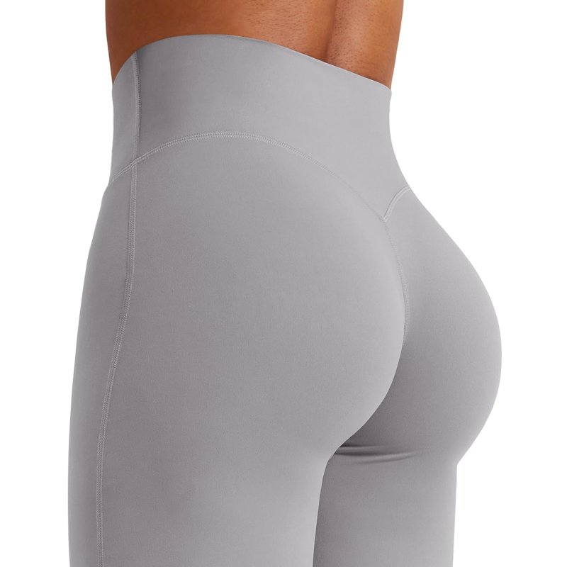 YEOREO Workout Leggings Womens No Front Seam Straight Leggings 31.5" High Waist Buttery Eddiy Gym Yoga Pants Gray XS