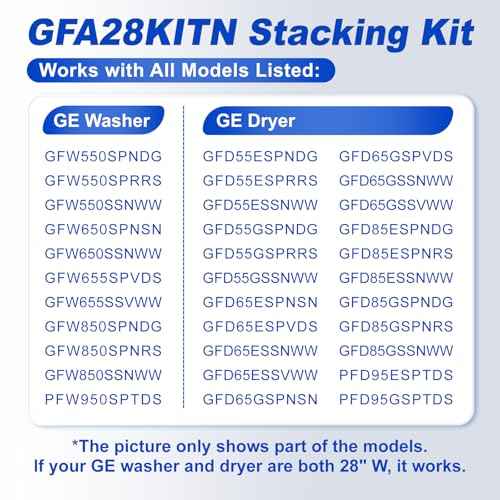 [Patented] GFA28KITN Stacking Kit for GE 28"W Washer Dryer Stack Bracket Kit - Compatible with GE 28 inch Width Front Load Washers and Dryers Laundry Stacking Kit