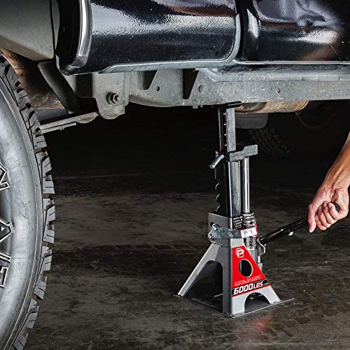 Powerbuilt 3 Ton, Bottle Jack and Jack Stands in One, 6000 Pound Capacity, All-in-One Car Lift, Heavy Duty Vehicle Unijack, Wide Base, 620471
