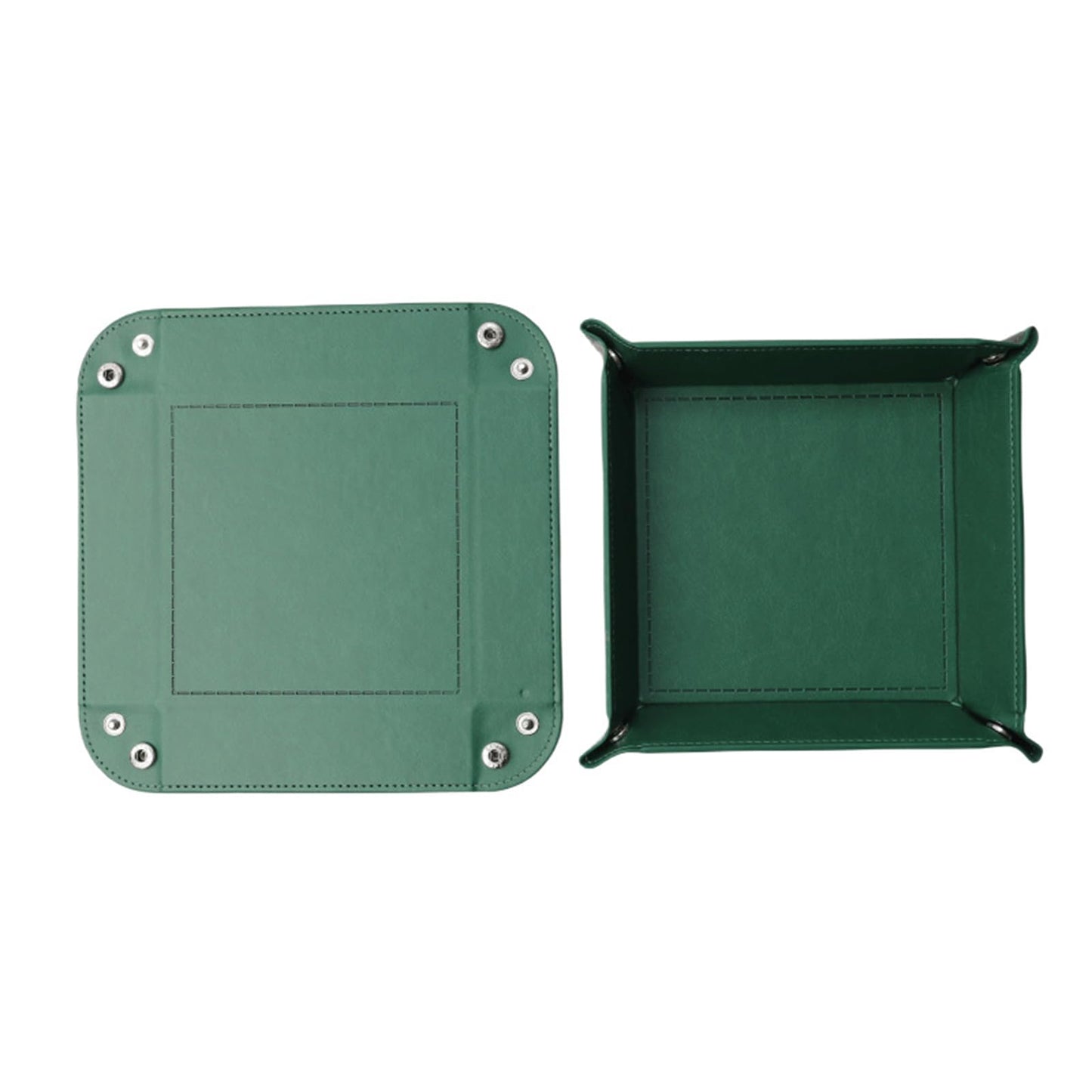 siduater Valet Tray Desktop Storage Organizer – Vegan Leather Catchall Tray Bedside Vanity Tray Nightstand Caddy Holder for Remote Controller, Watch, Keys, Phone, Wallet, Coin, Jewelry, Midnight Green