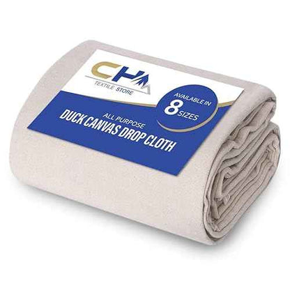 Canvas Painters Drop Cloth (Size 4 x 5 Feet - Pack of 1) - Pure Cotton Paint Drop Cloth for Painting, Curtains, Furniture & Floor Protection - All Purpose Thick Canvas tarp with Double Stitched Edges