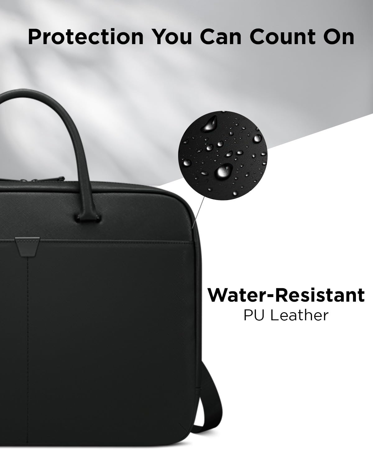 Lenovo 15.6-inch Laptop Bag (T200) - Water Resistant Leather Messenger Bag with Padded Device Compartment – Multi Compartment Professional Handbag with Shoulder Strap for Travel & Business