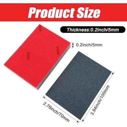 10PCS 320Grit/#2000 Sanding Sponge Assortment Pack, 4x3 Inch Superfine Grit Hand Sanding Block Variety Pack, Wet Dry Flexible Sandpaper Sponge for Drywall, Model, Wood, Furniture