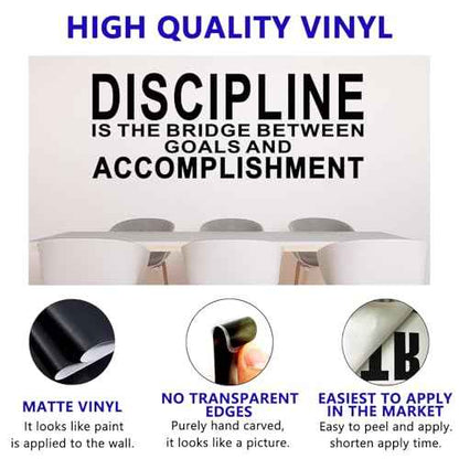 Motivational Quotes Wall Stickers for Office: Gym Inspirational Positive Vinyl Art Wall Decals for Bedroom Classroom School - Discipline 23" X 9"