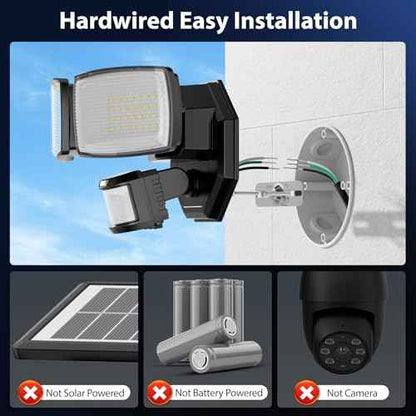 Onforu 32W 2 Head Motion Sensor Outdoor Lights, 3200LM 6500K Hardwired LED Security Light, Dusk to Dawn, Motion Detector Light for Outside, 2 Pack IP65 Waterproof Flood Lights for Garage, Yard(Black)