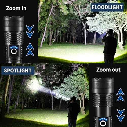 Flashlights High Lumens Rechargeable, 2Pack Rechargeable Flashlights, Super Bright Flashlight, 5Mode Tactical Flashlights High Lumens, LED Flashlight High Powered, Waterproof Flash Light LED