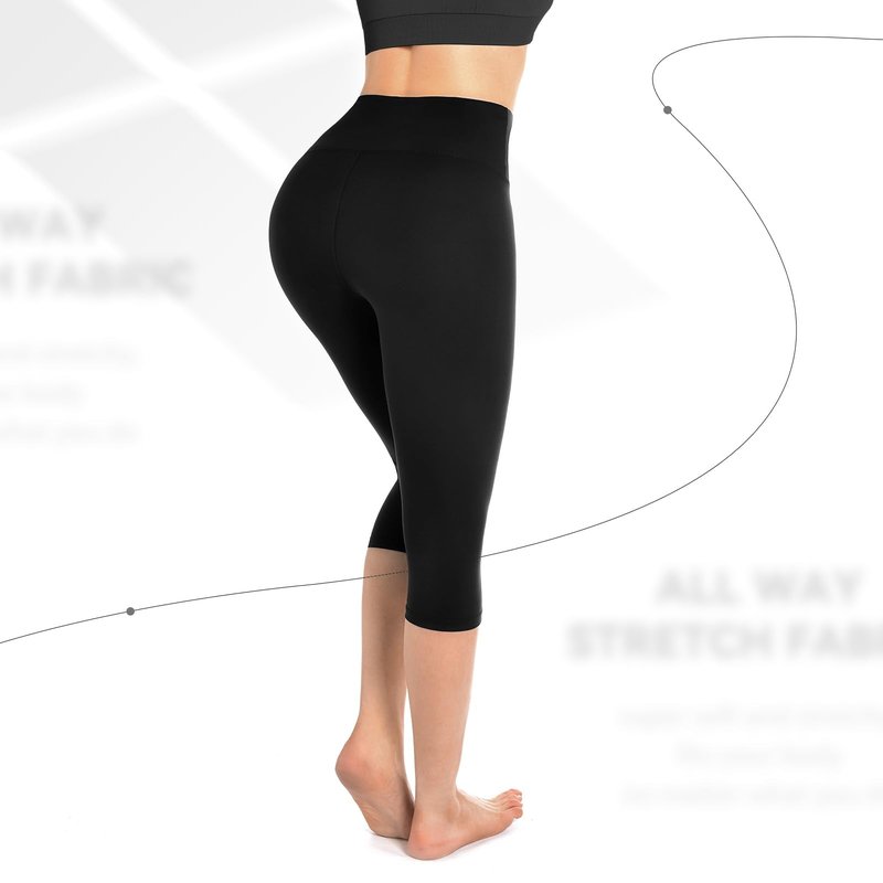 Walifrey Capri Leggings for Women, Buttery Soft High Waisted Leggings for Gym Yoga Workout (Grey LXL)