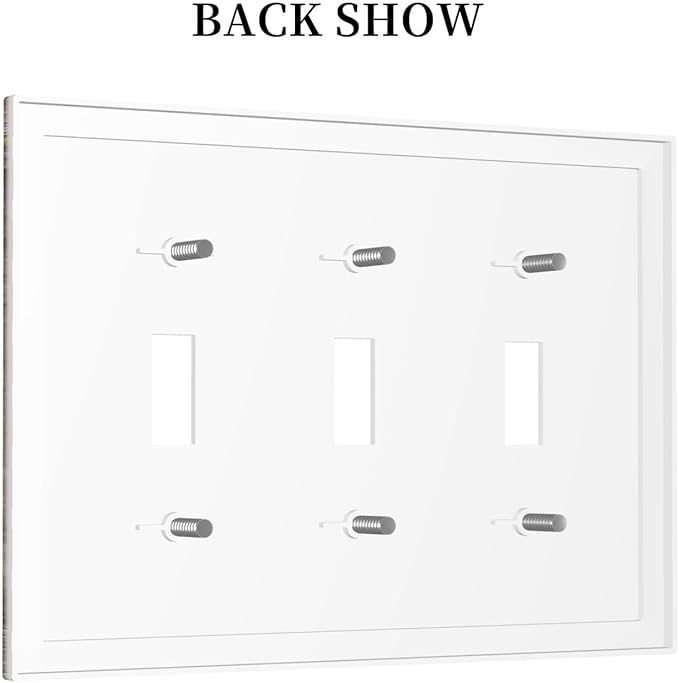 Farm Barn Farmhouse Rustic Country Flower 3 Gang Wall Plates Decorative Triple Toggle Light Switch Cover Electrical Switchplate Unused Decorate Faceplate for Bathroom Home