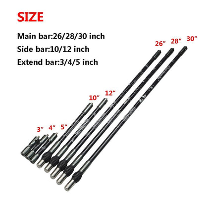 AMEYXGS Balance Bar Stabilizer 3/4/5/10/12/26/28/30 inch Carbon Fiber Bow Stabilizer Extension Pole Rod Bow Stabilizer Weight Silencer Damping for Recurve Bow and Compound Bow (Gray, 5 inch)