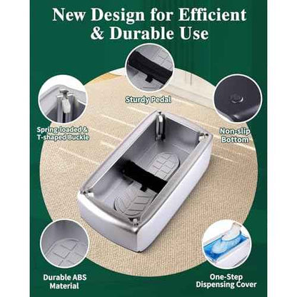 2025 Upgraded Shoe Cover Dispenser Automatic Machine with 200pcs Disposable Covers and Fits Most Shoes Size, Ideal Indoor Use for Home, Office, Hospital, Factory, Laboratory